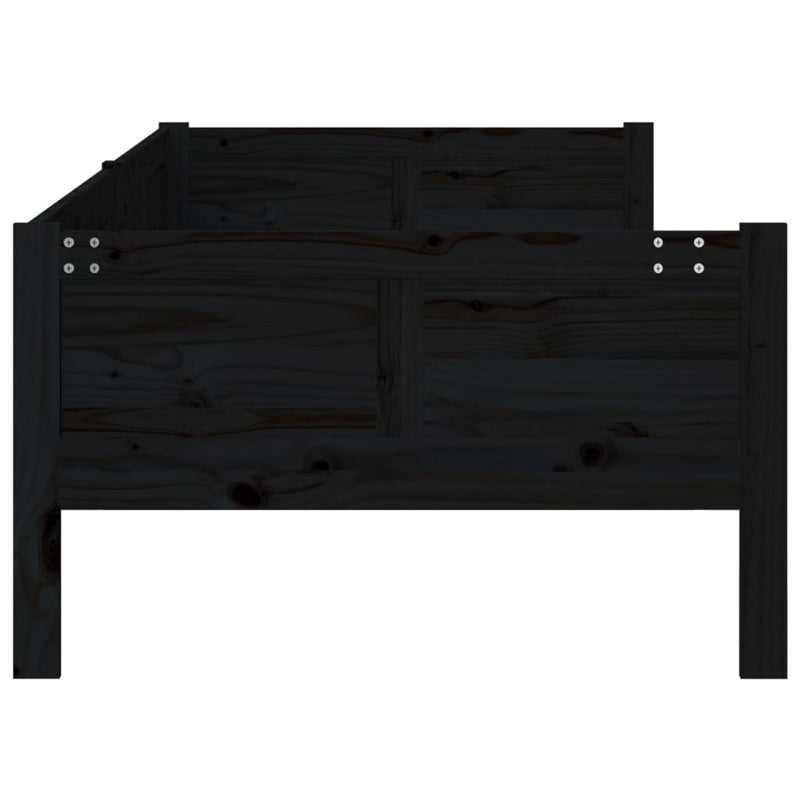 Day Bed without Mattress Black Solid Wood Pine 80x200 cm