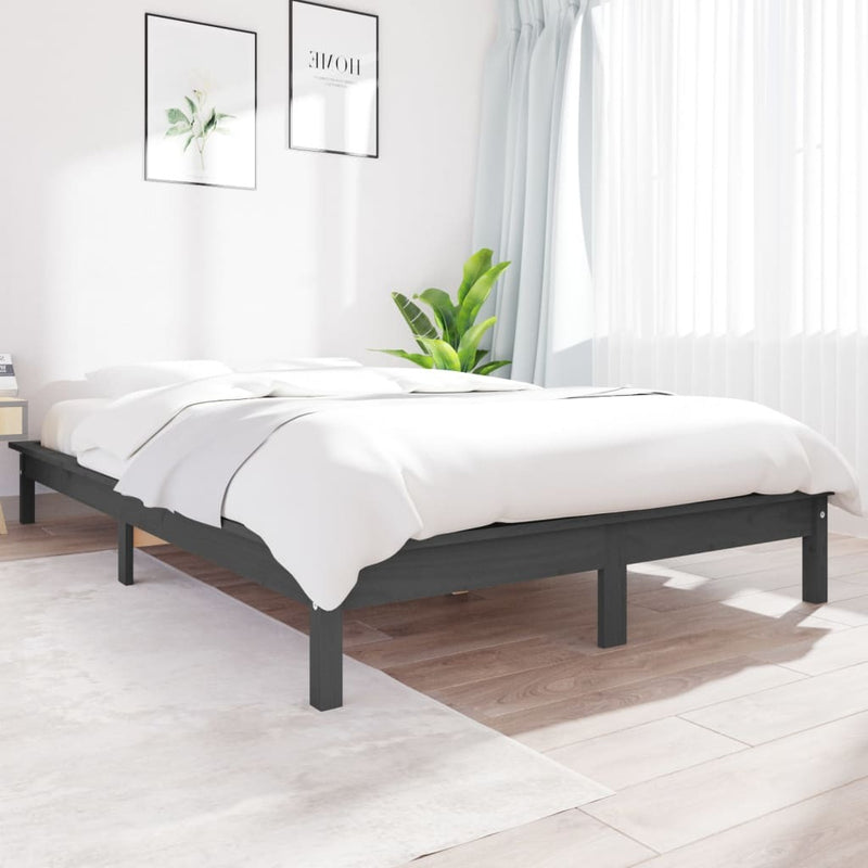 Bed Frame without Mattress Grey Super King Size Solid Wood