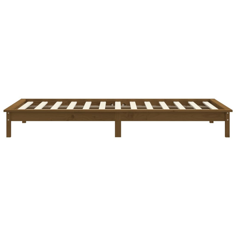 Bed Frame without Mattress Honey Brown Single Solid Wood