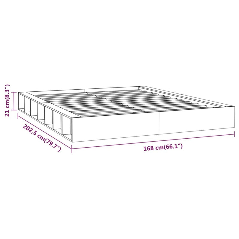 Bed Frame without Mattress 150x200 cm King Size King Size Solid Wood