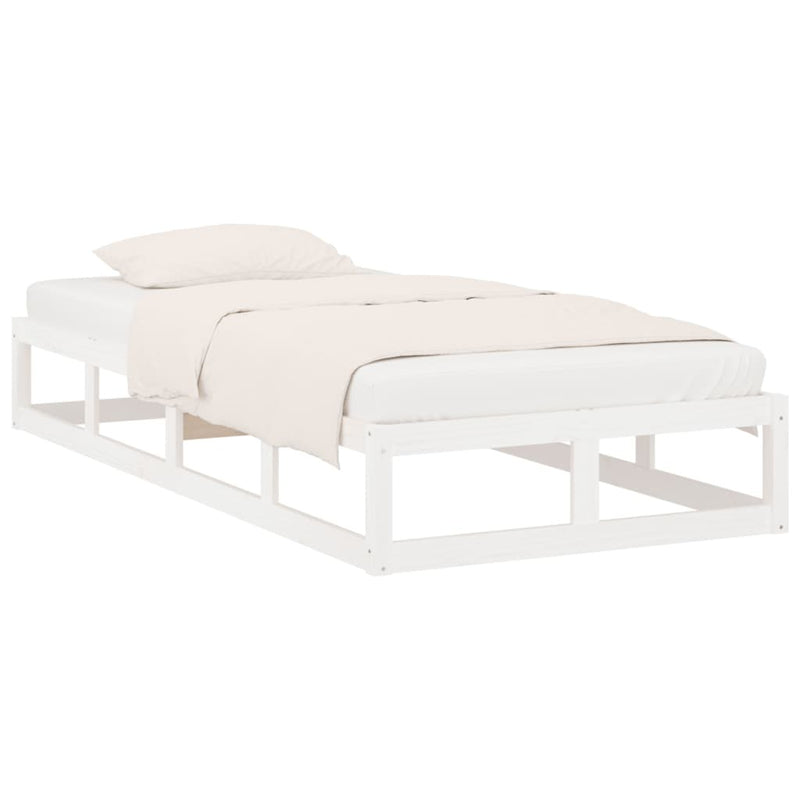 Bed Frame without Mattress White 100x200 cm Solid Wood