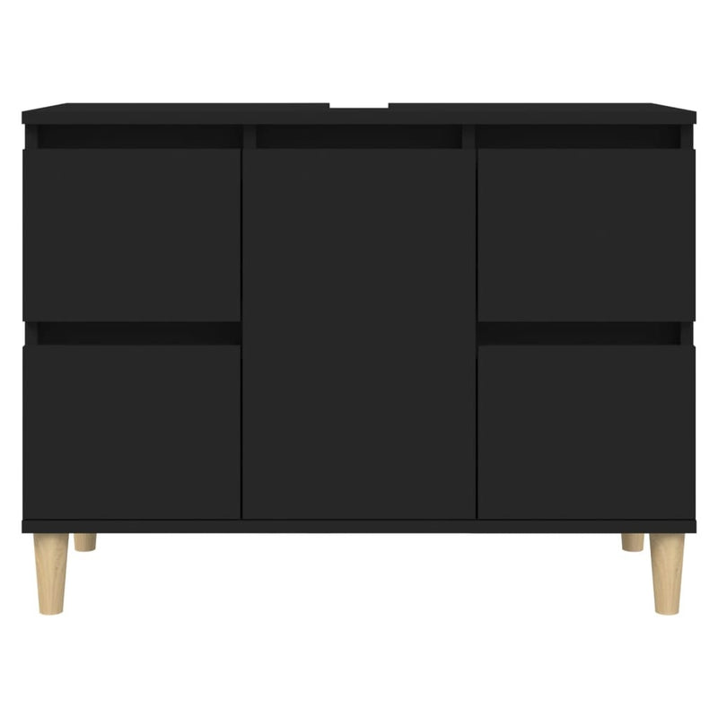 Sink Cabinet Black 80x33x60 cm Engineered Wood