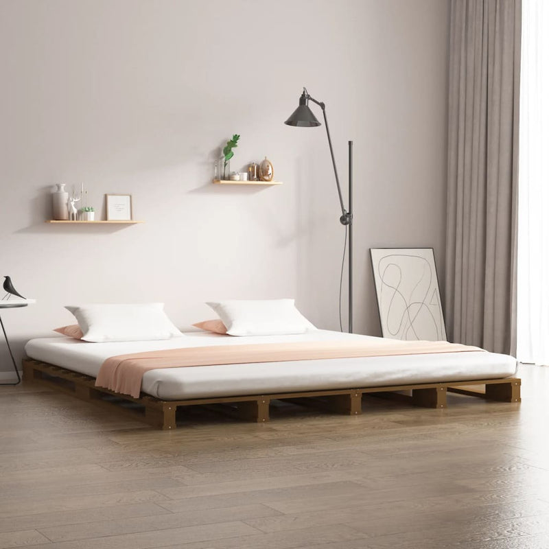 Pallet Bed without Mattress Honey Brown 120x200 cm Solid Wood