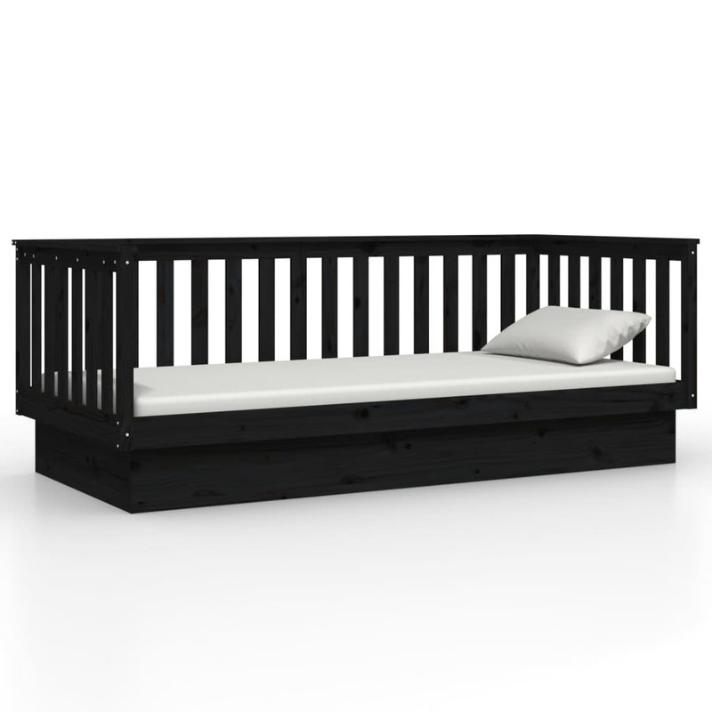 Day Bed without Mattress Black 80x200 cm Solid Wood Pine