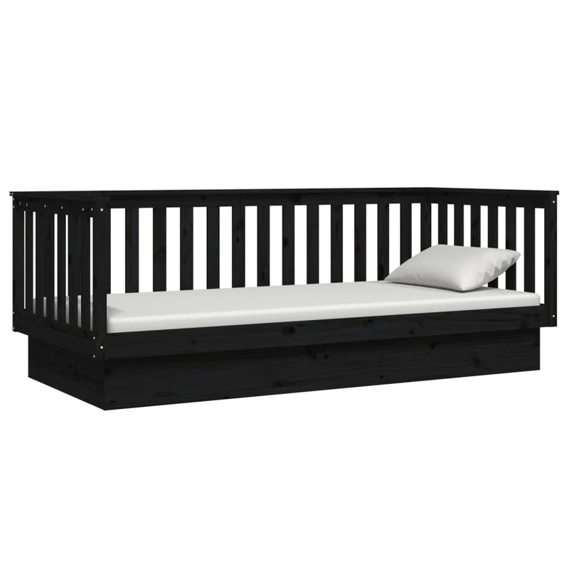 Day Bed without Mattress Black 80x200 cm Solid Wood Pine