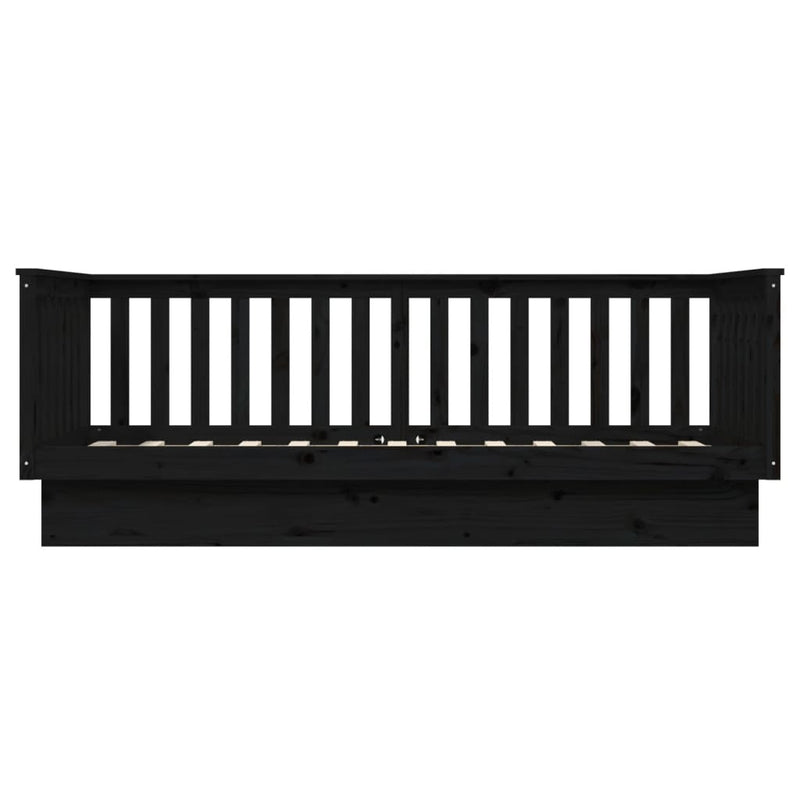 Day Bed without Mattress Black 80x200 cm Solid Wood Pine