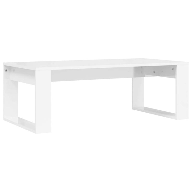 Coffee Table High Gloss White 102x50x35 cm Engineered Wood