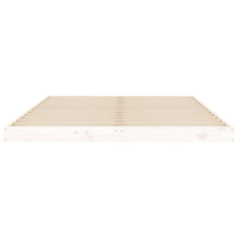 Bed Frame without Mattress White 135x190 cm Double  Solid Wood Pine