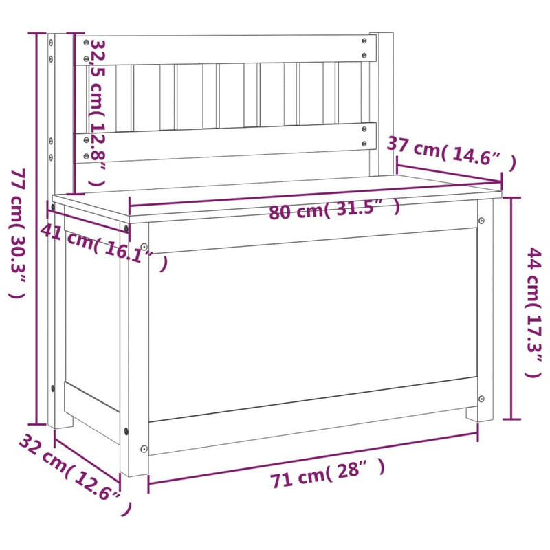 Bench Honey Brown 80x41x77 cm Solid Wood Pine