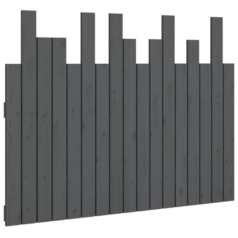 Wall Headboard Grey 108x3x80 cm Solid Wood Pine