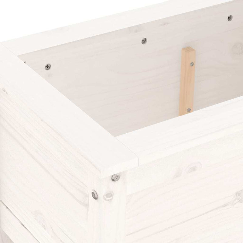 Garden Planter White 82.5x40x39 cm Solid Wood Pine