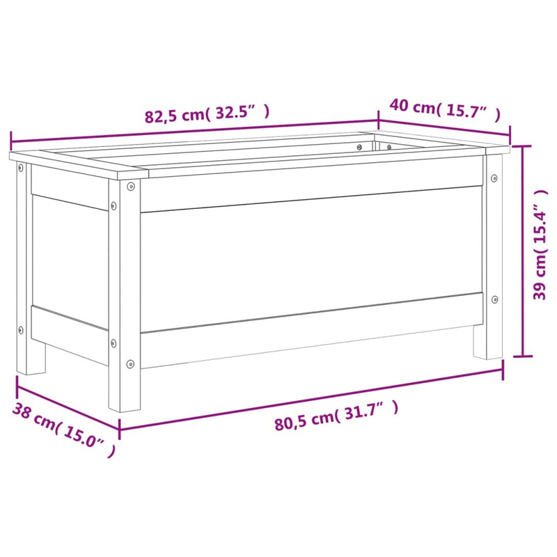 Garden Planter White 82.5x40x39 cm Solid Wood Pine