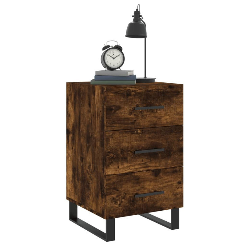 Bedside Cabinet Smoked Oak 40x40x66 cm Engineered Wood