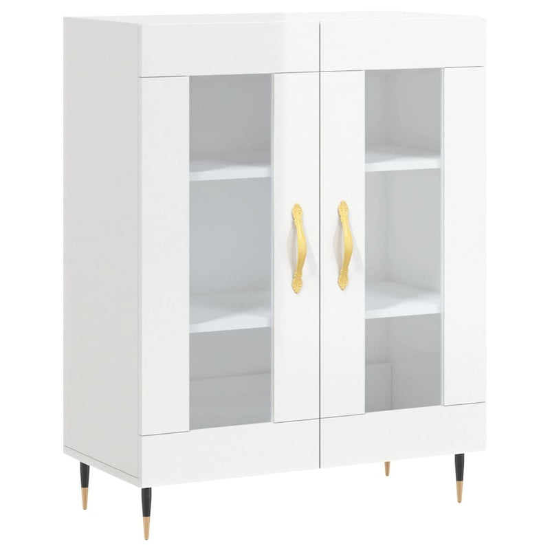 Sideboard High Gloss White 69.5x34x90 cm Engineered Wood