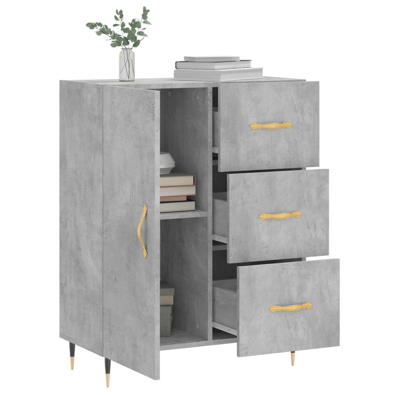 Sideboard Concrete Grey 69.5x34x90 cm Engineered Wood