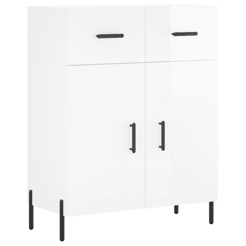 Sideboard High Gloss White 69.5x34x90 cm Engineered Wood