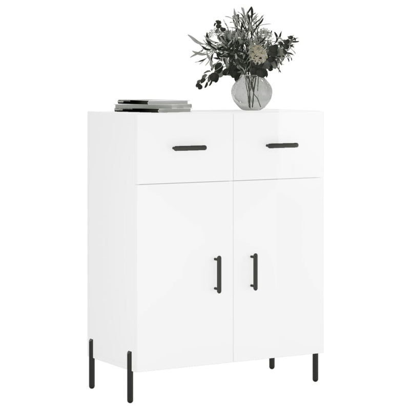 Sideboard High Gloss White 69.5x34x90 cm Engineered Wood