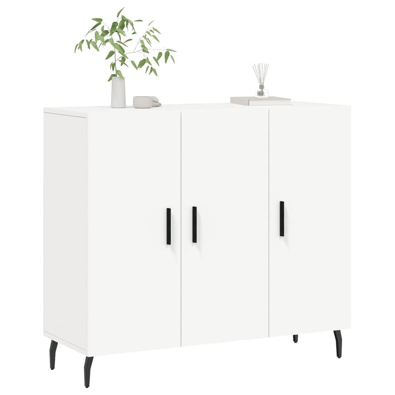 Sideboard White 90x34x80 cm Engineered Wood