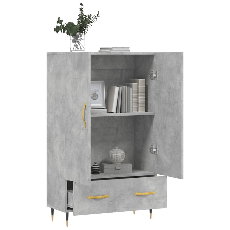 Highboard Concrete Grey 69.5x31x115 cm Engineered Wood