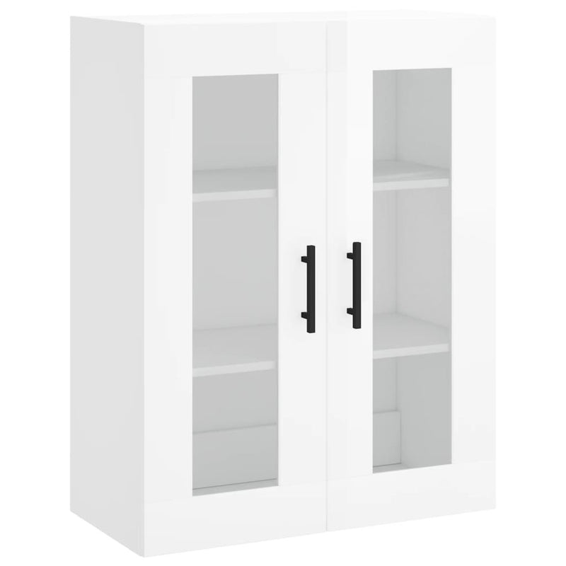 Wall Mounted Cabinet High Gloss White 69.5x34x90 cm