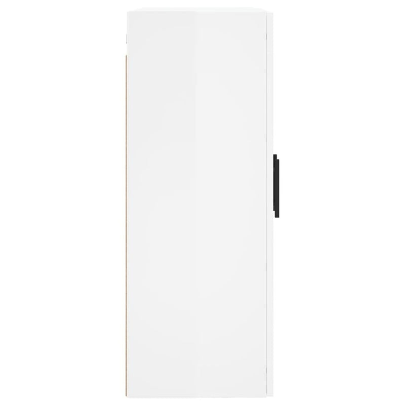 Wall Mounted Cabinet High Gloss White 69.5x34x90 cm