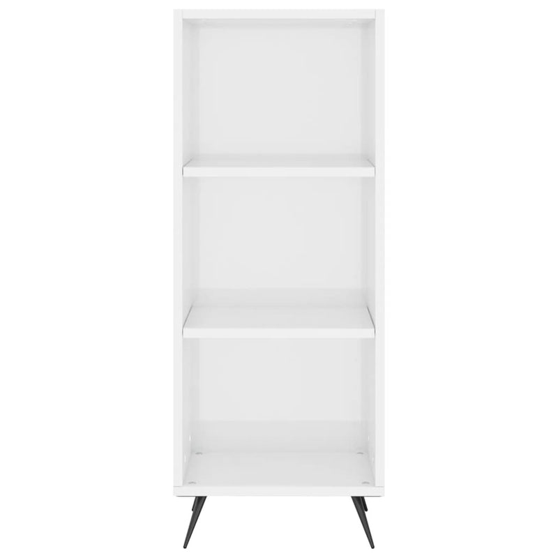 Shelf Cabinet High Gloss White 34.5x32.5x90 cm Engineered Wood