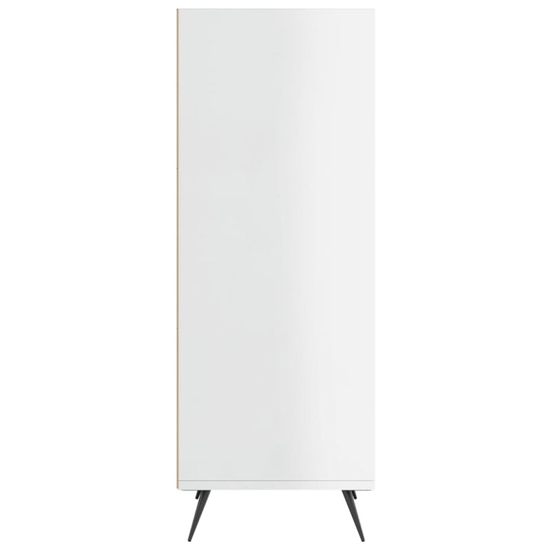 Shelf Cabinet High Gloss White 34.5x32.5x90 cm Engineered Wood