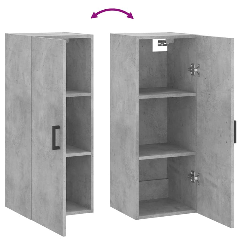 Wall Mounted Cabinet Concrete Grey 34.5x34x90 cm