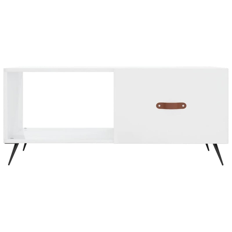 Coffee Table High Gloss White 90x50x40 cm Engineered Wood