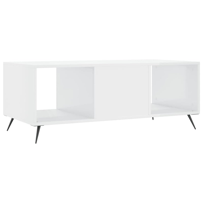 Coffee Table High Gloss White 102x50x40 cm Engineered Wood