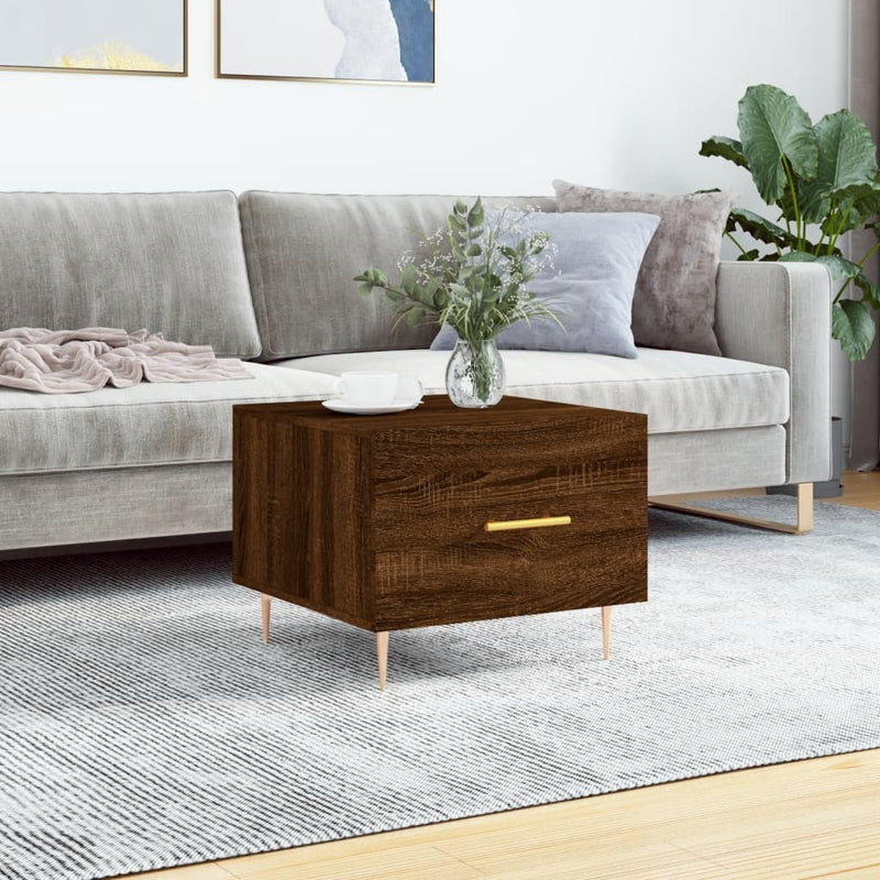 Coffee Table Brown Oak 50x50x40 cm Engineered Wood