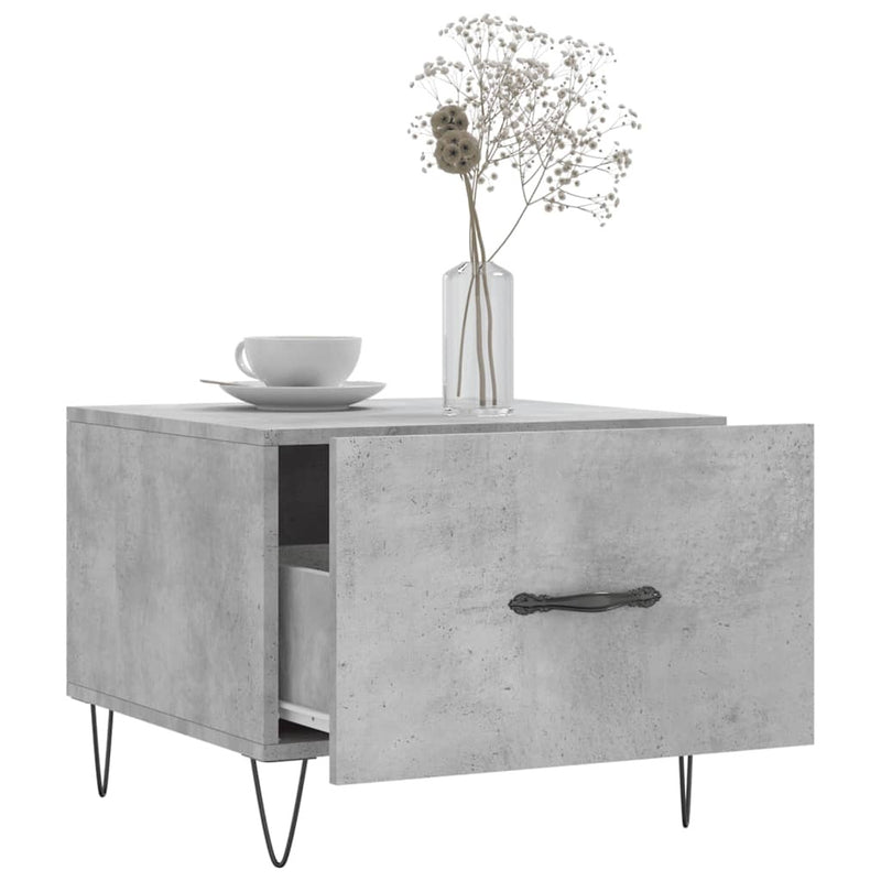 Coffee Table Concrete Grey 50x50x40 cm Engineered Wood