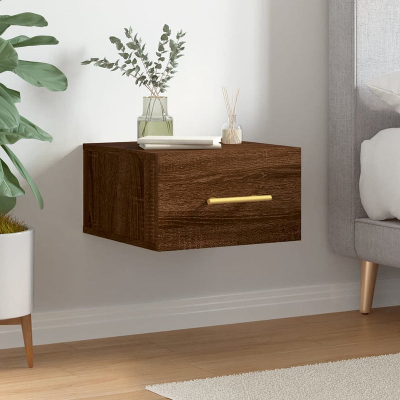 Wall-mounted Bedside Cabinet Brown Oak 35x35x20 cm