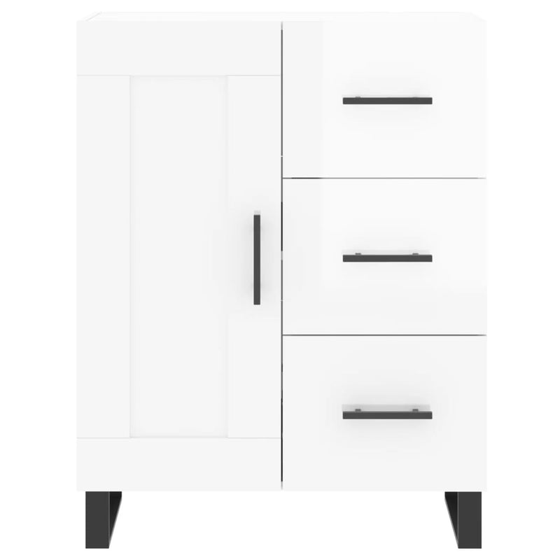 Sideboard High Gloss White 69.5x34x90 cm Engineered Wood