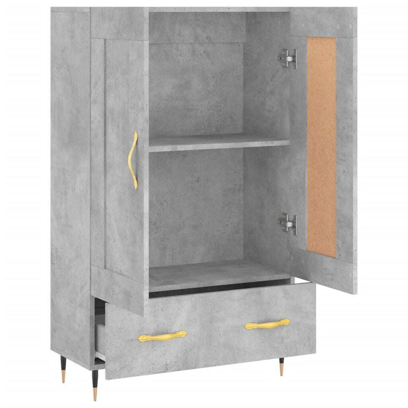 Highboard Concrete Grey 69.5x31x115 cm Engineered Wood