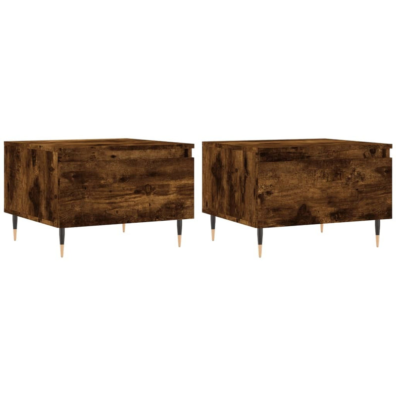 Coffee Tables 2 pcs Smoked Oak 50x46x35 cm Engineered Wood