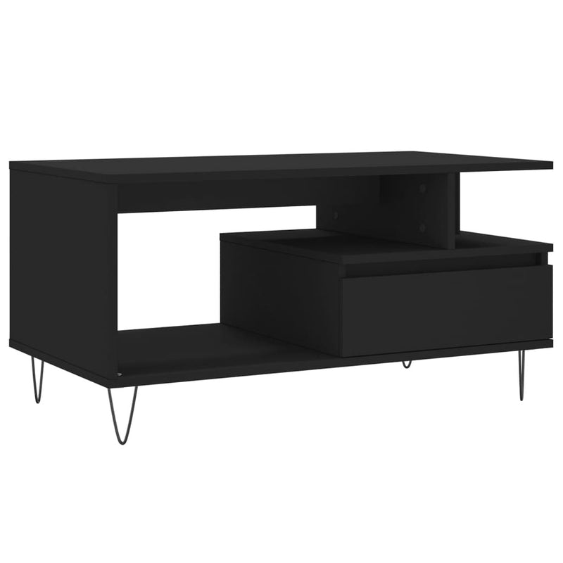 Coffee Table Black 90x49x45 cm Engineered Wood