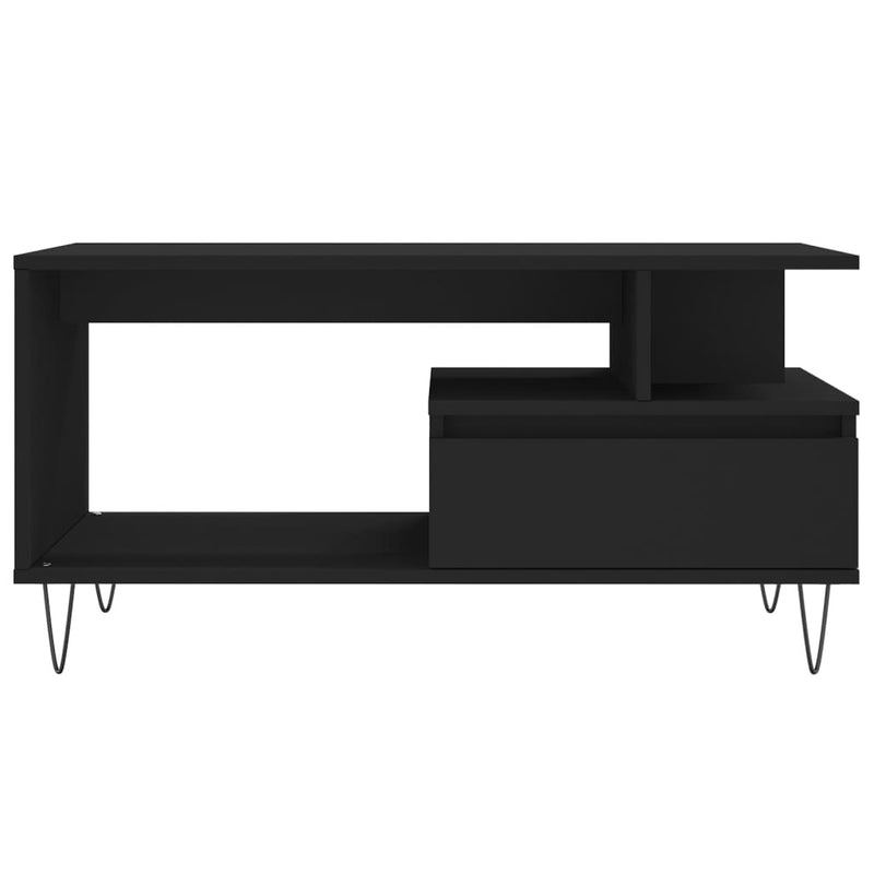 Coffee Table Black 90x49x45 cm Engineered Wood