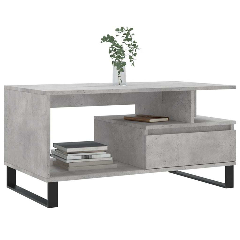 Coffee Table Concrete Grey 90x49x45 cm Engineered Wood