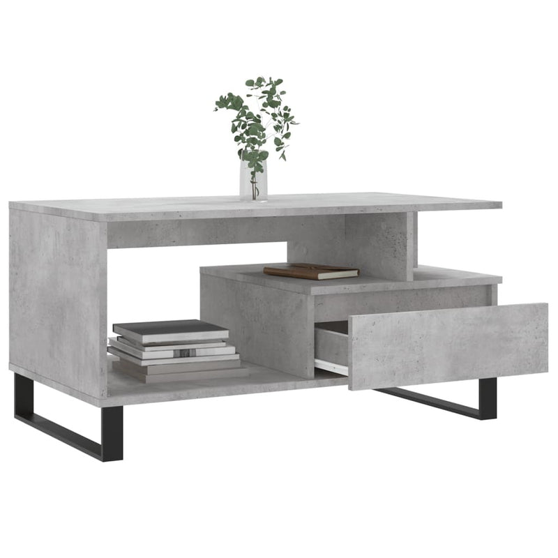 Coffee Table Concrete Grey 90x49x45 cm Engineered Wood