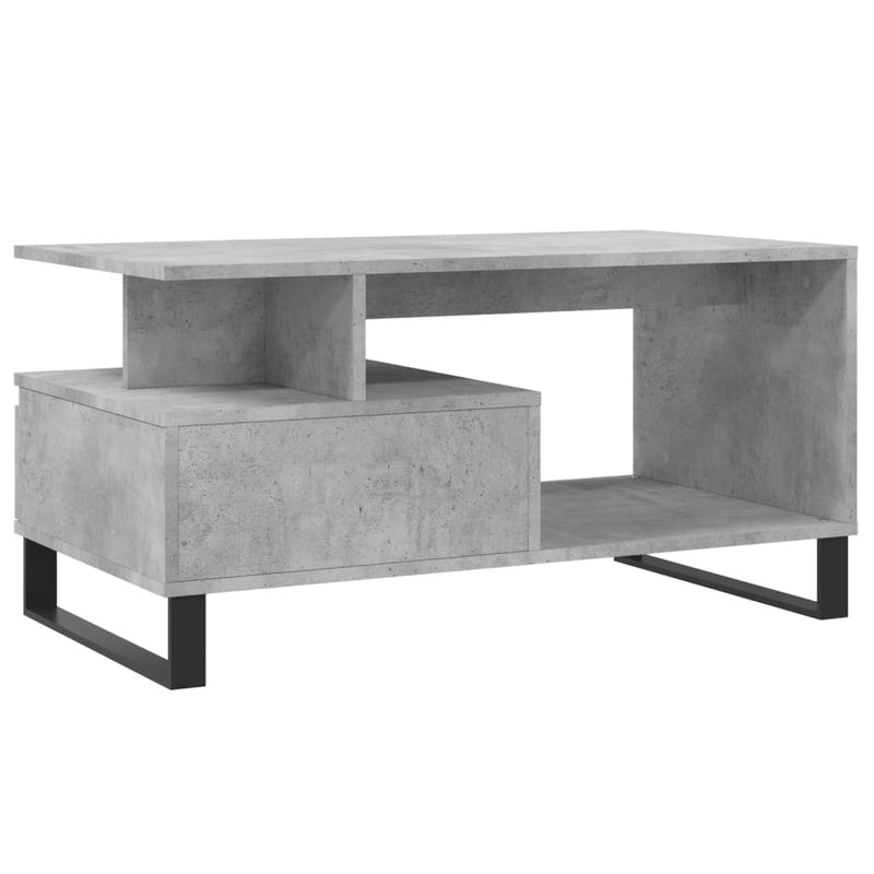 Coffee Table Concrete Grey 90x49x45 cm Engineered Wood