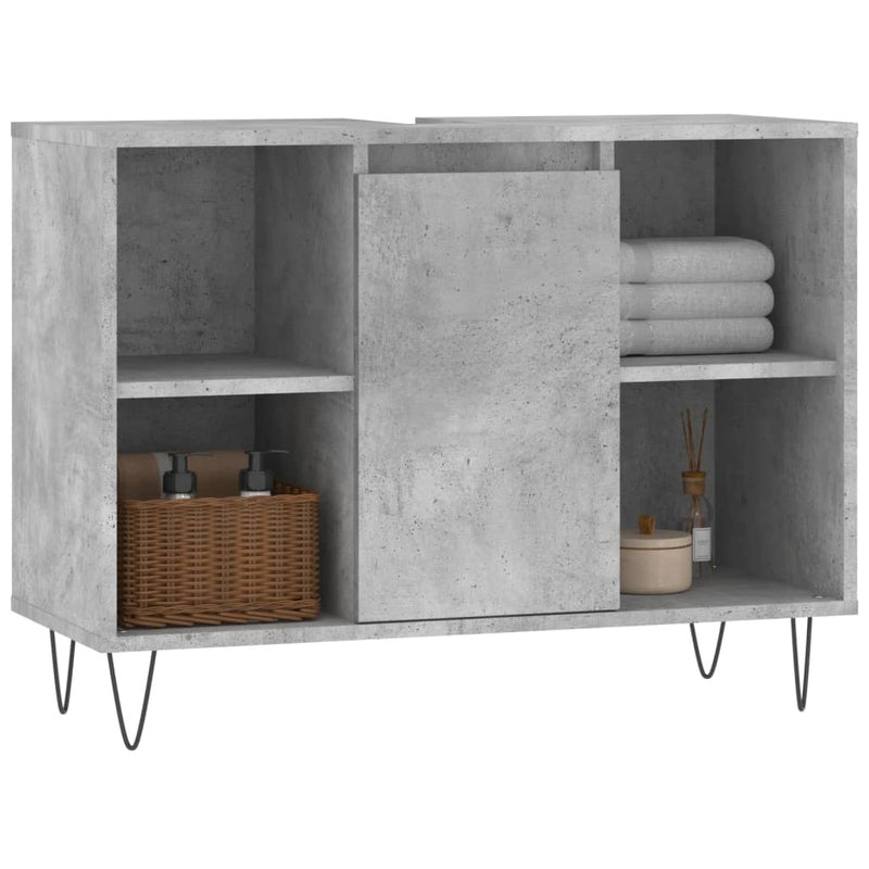 Bathroom Cabinet Concrete Grey 80x33x60 cm Engineered Wood