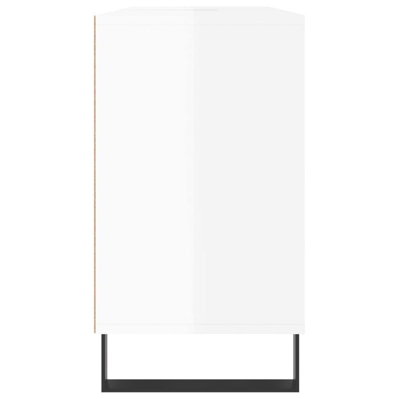 Bathroom Cabinet High Gloss White 80x33x60 cm Engineered Wood