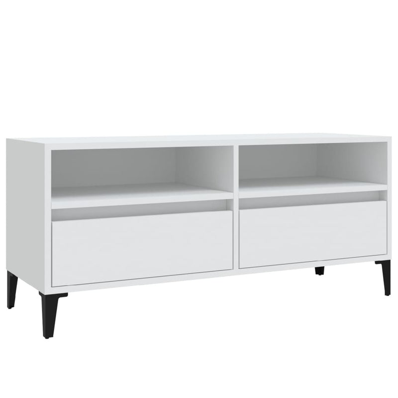 TV Cabinet White 100x34.5x44.5 cm Engineered Wood