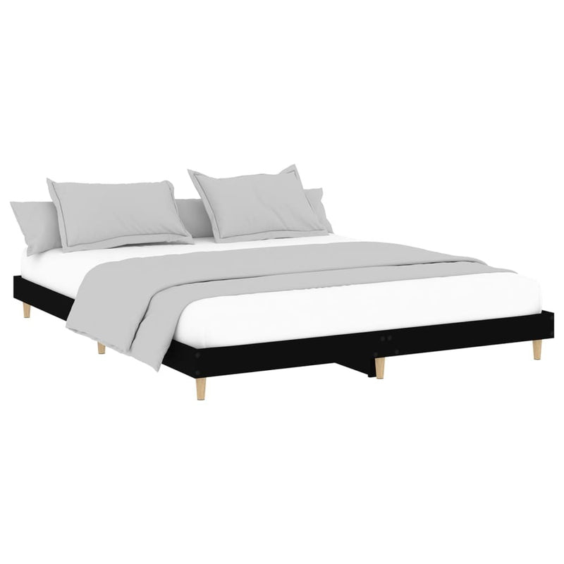 Bed Frame without Mattress Black 180x200 cm Super King Engineered Wood