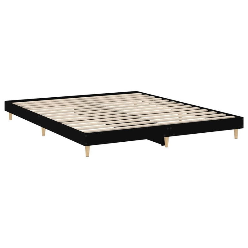 Bed Frame without Mattress Black 180x200 cm Super King Engineered Wood