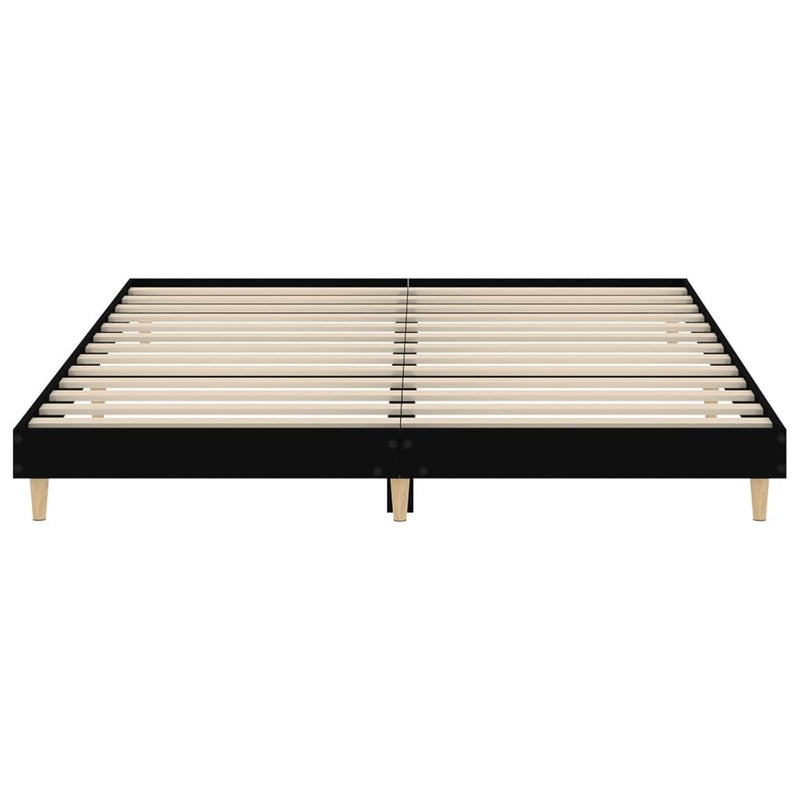 Bed Frame without Mattress Black 180x200 cm Super King Engineered Wood