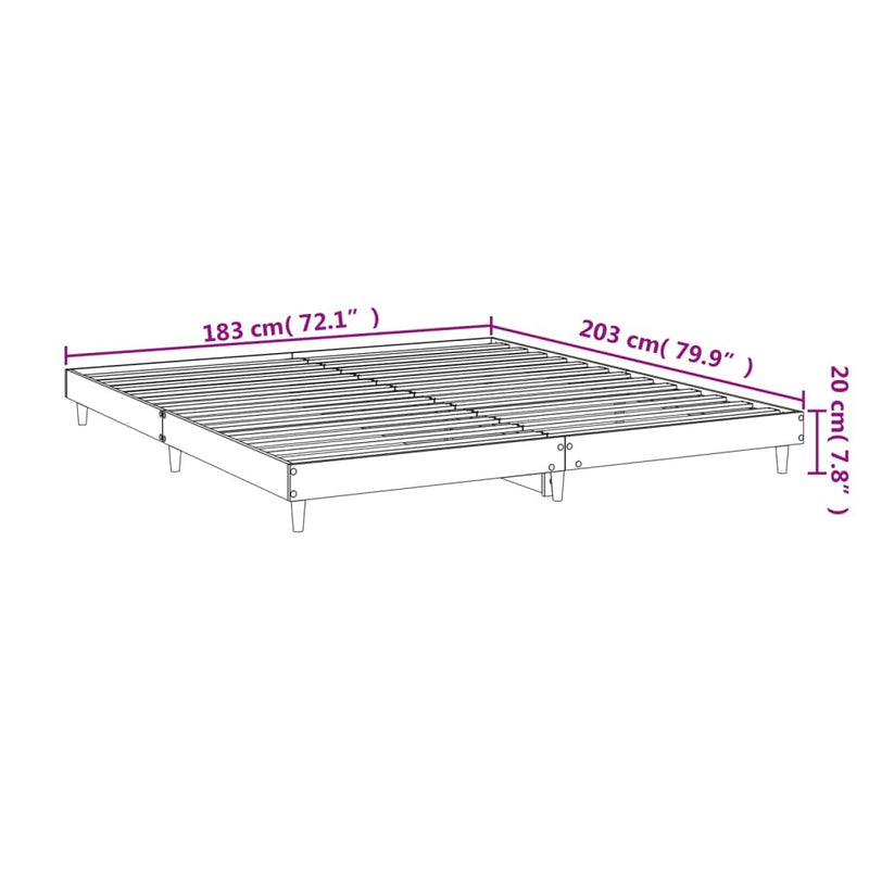 Bed Frame without Mattress Black 180x200 cm Super King Engineered Wood