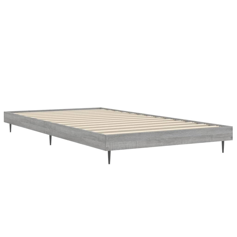 Bed Frame without Mattress Grey Sonoma 100x200 cm Engineered Wood