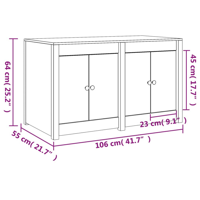 Outdoor Kitchen Cabinet White 106x55x64 cm Solid Wood Pine